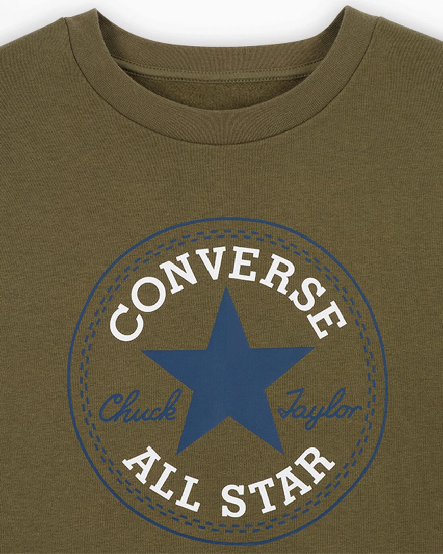 Dámské Mikiny Converse Go-To All Star Patch Standard Fit Fleece Crew Olivy Zelené | CZ ZVIT51